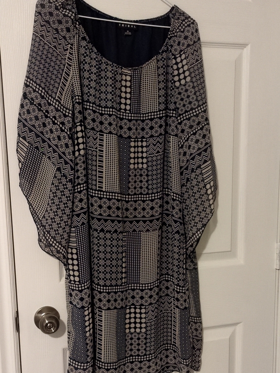 Tribal Dresses & Skirts - Tribal Navy and White Geometric Print Tunic